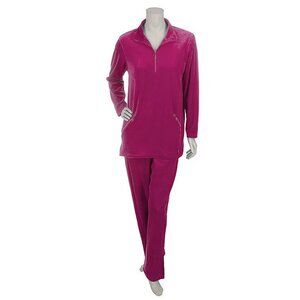 Sport Savvy Rhinestone Detail Velour Tunic and Pants  14725
